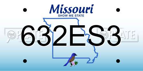 632ES3 Missouri License Plate