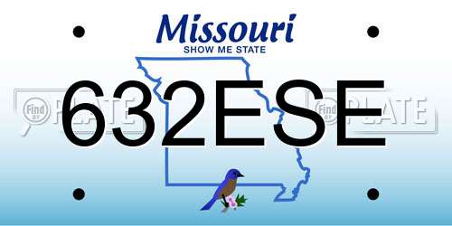 632ESE Missouri License Plate