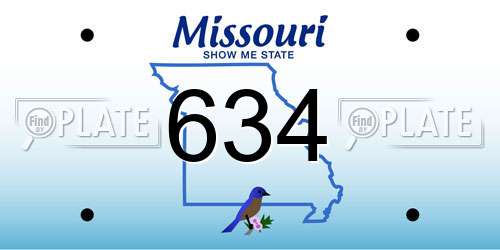 634 Missouri License Plate