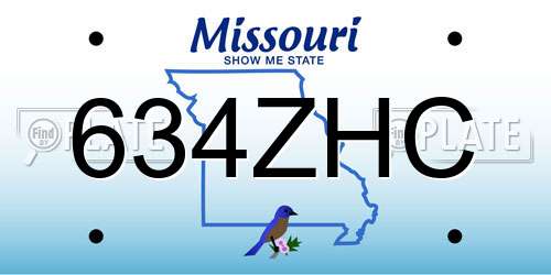 634ZHC Missouri License Plate