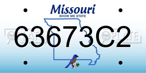 63673C2 Missouri License Plate