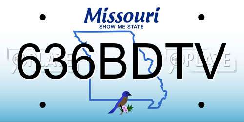 636BDTV Missouri License Plate