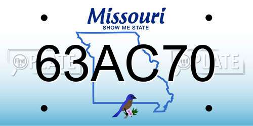 63AC70 Missouri License Plate