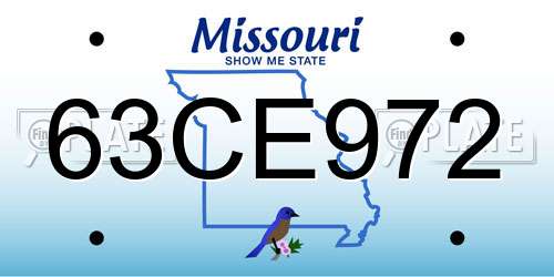 63CE972 Missouri License Plate