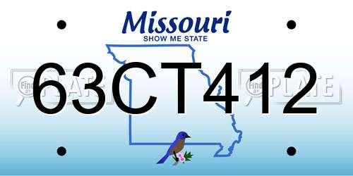 63CT412 Missouri License Plate