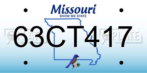 63CT417 Missouri License Plate