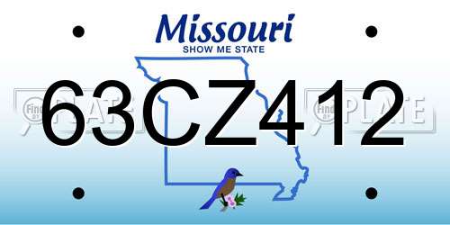 63CZ412 Missouri License Plate