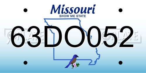 63DO052 Missouri License Plate