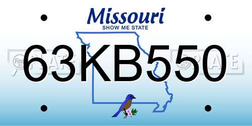 63KB550 Missouri License Plate