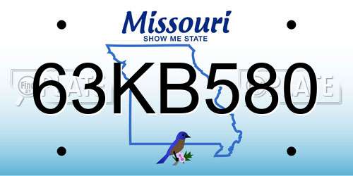 63KB580 Missouri License Plate
