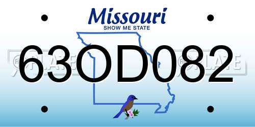 63OD082 Missouri License Plate