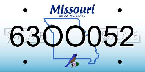 63OO052 Missouri License Plate
