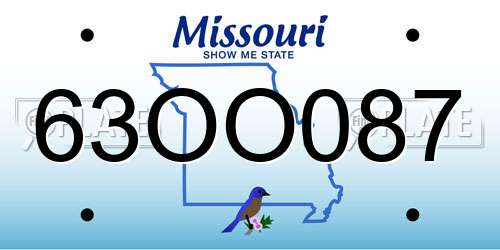 63OO087 Missouri License Plate