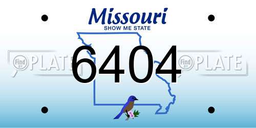 6404 Missouri License Plate