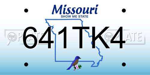 641TK4 Missouri License Plate