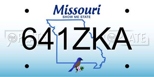 641ZKA Missouri License Plate