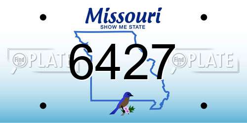 6427 Missouri License Plate