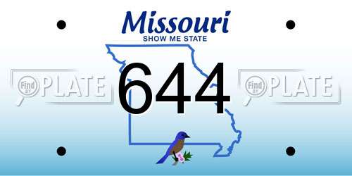 644 Missouri License Plate