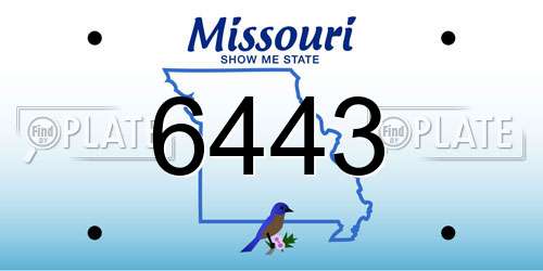 6443 Missouri License Plate