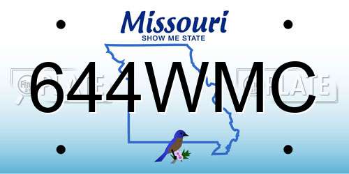 644WMC Missouri License Plate