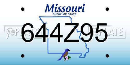 644Z95 Missouri License Plate
