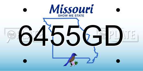 6455GD Missouri License Plate