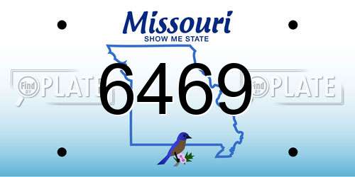 6469 Missouri License Plate