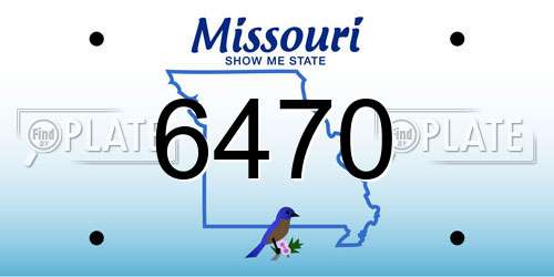 6470 Missouri License Plate