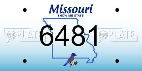 6481 Missouri License Plate