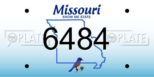 6484 Missouri License Plate