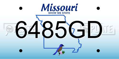 6485GD Missouri License Plate