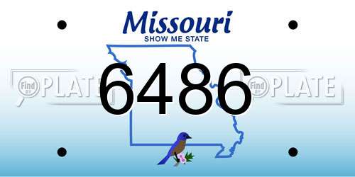 6486 Missouri License Plate