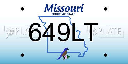 649LT Missouri License Plate