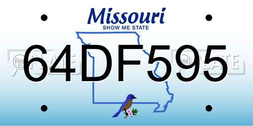 64DF595 Missouri License Plate