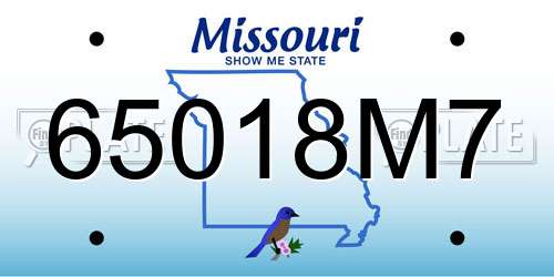 65018M7 Missouri License Plate
