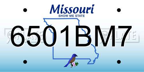 6501BM7 Missouri License Plate