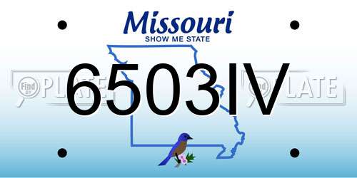 6503IV Missouri License Plate