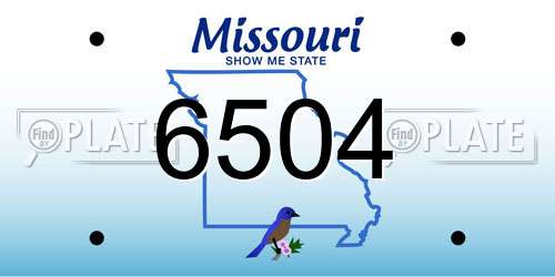 6504 Missouri License Plate
