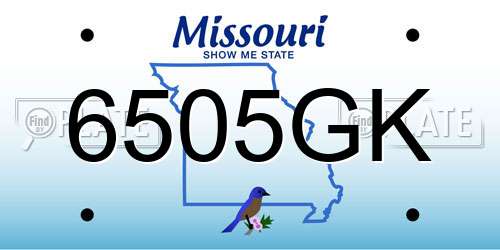 6505GK Missouri License Plate