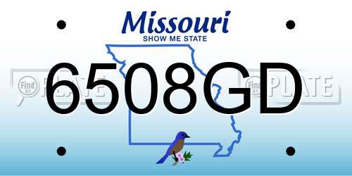 6508GD Missouri License Plate