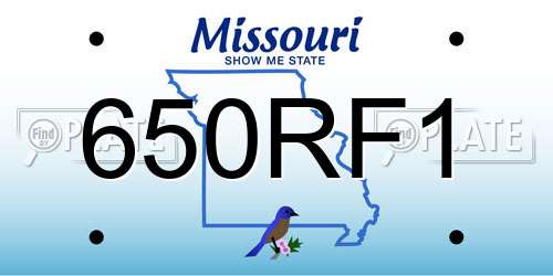 650RF1 Missouri License Plate