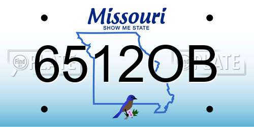 6512OB Missouri License Plate