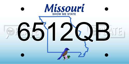 6512QB Missouri License Plate