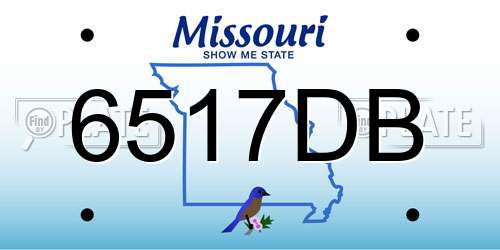 6517DB Missouri License Plate