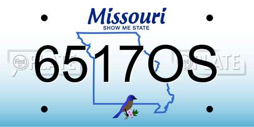 6517OS Missouri License Plate