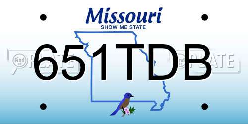 651TDB Missouri License Plate