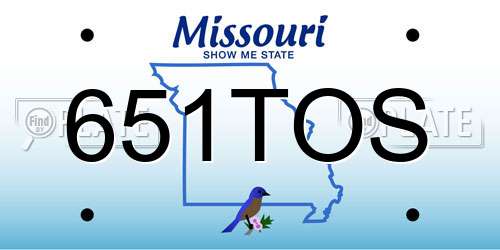 651TOS Missouri License Plate
