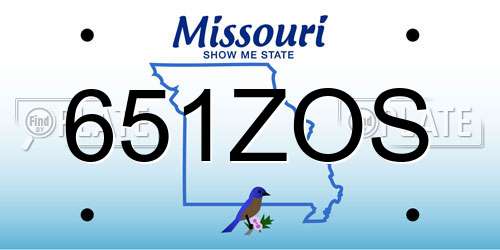 651ZOS Missouri License Plate