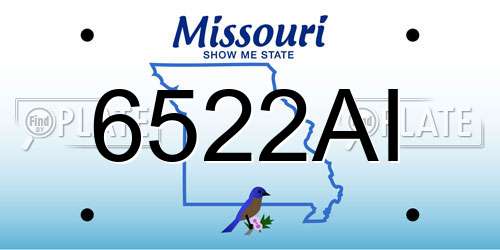 6522AI Missouri License Plate