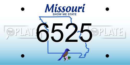 6525 Missouri License Plate